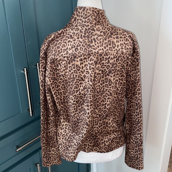 NWT BB DAKOTA Drape Front Faux Suede Jacket In Brown Leopard - Picture 6 of 8